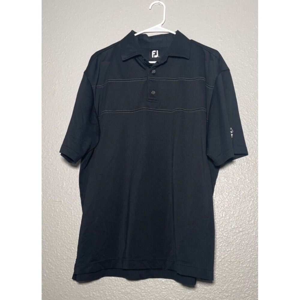 FootJoy‎ Polo Shirt Mens XL Black Golf Outdoor Logo Fair Oaks Ranch